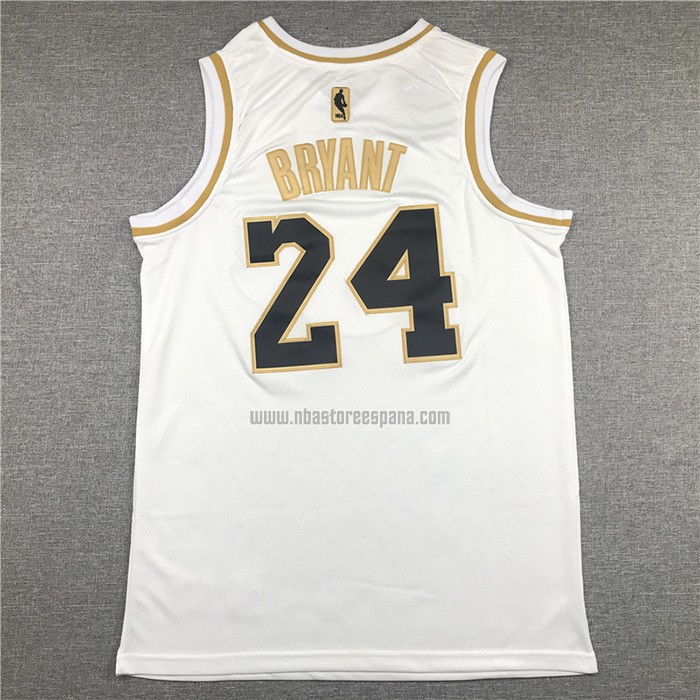 Camiseta Golden Edition Los Angeles Lakers Kobe Bryant NO 24 Blanco